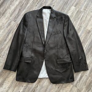Ralph Lauren Faux Leather Sport Coat Black Blazer Jacket Mens 42R
